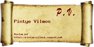 Pintye Vilmos névjegykártya
